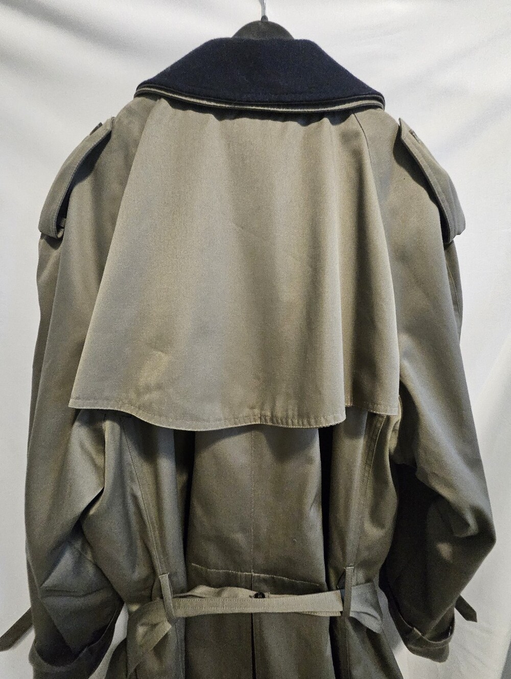 Vintage 90s Lauren Ralph Lauren Khaki Double Breasted Trench Coat 48R Wool Liner - Picture 11 of 16
